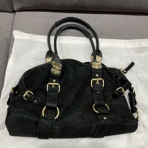 Cynthia Rowley Black Suede Bawler bag.